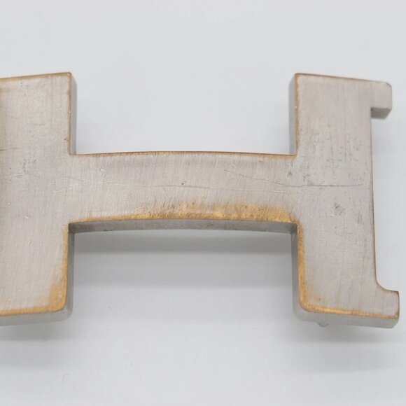 HERMÈS 95 H Guillochee Buckle Reversible Belt Noir/Silver Leather Strap - Picture 12 of 15